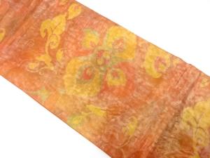 花更紗模様織り出し　名古屋帯